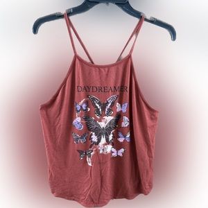 Daydreamer tank with oval cutout back Sz L